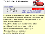 Edexcel A Level Topic 2: Kinematics