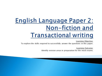 Preview of Edexcel English Language Paper 2 practice