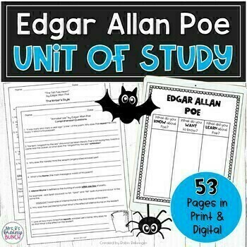 Preview of Edgar Allan Poe Activities and Lessons | Edgar Allan Poe Unit