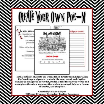 Preview of Edgar Allan Poe - Create Your Own POE-M Activity