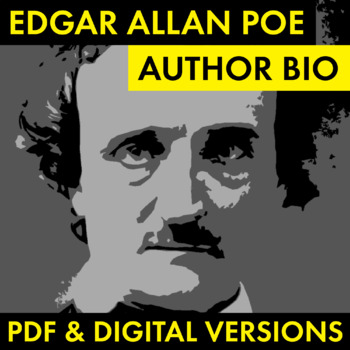 Preview of Edgar Allan Poe Author Study Worksheet, PDF & Google Drive, Poe Biography CCSS