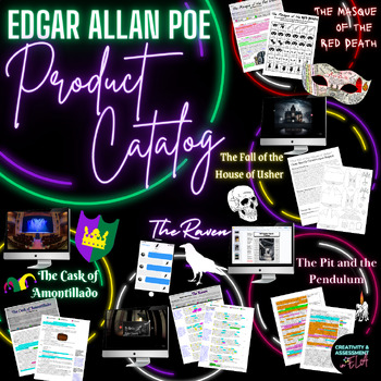 Preview of Edgar Allan Poe BUNDLE | Raven Cask of Amontillado House of Usher Masque & Pit