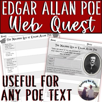 Preview of Edgar Allan Poe Background Introduction Web Quest Activity Lesson for Story Unit