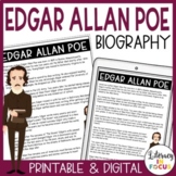 Edgar Allan Poe Biography | Author Study | Printable and Digital