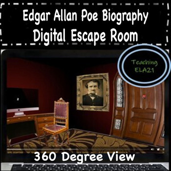Preview of Edgar Allan Poe Biography Digital Escape Room