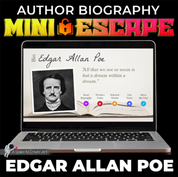 Preview of Edgar Allan Poe Biography Mini-Escape -Middle School ELA Author Interactive Game