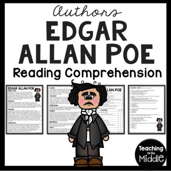 Preview of Poet Edgar Allan Poe Biography Reading Comprehension Worksheet Author