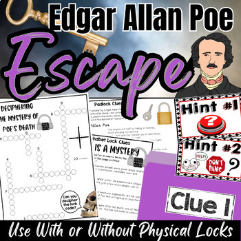 Preview of Edgar Allan Poe Escape Room: Learn about Poe's Life & His Literary Works