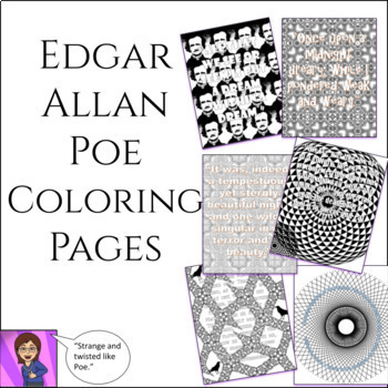 Preview of Edgar Allan Poe Coloring Pages: Google Slides ™ Digital Activity