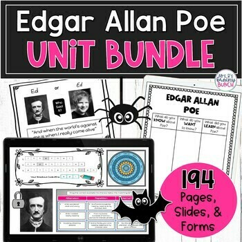 Preview of Edgar Allan Poe Complete Unit Bundle | Print and Digital