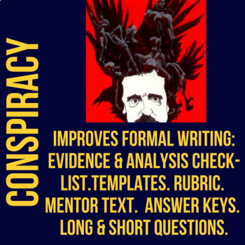 Preview of Edgar Allan Poe- Conspiracy Theory- Listen, Short Answer, & Paragraph