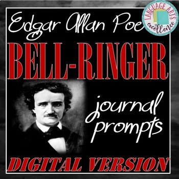 Preview of Edgar Allan Poe Digital Bell Ringer Journal Prompts for Distance Learning