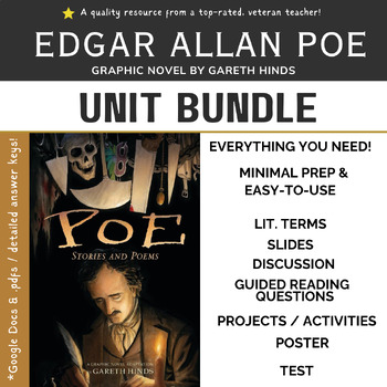 Preview of Edgar Allan Poe Graphic Novel by Gareth Hinds / Unit Bundle / Gothic ELA