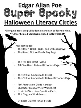 Preview of Edgar Allan Poe Literacy Circles (With Lexiled Texts)