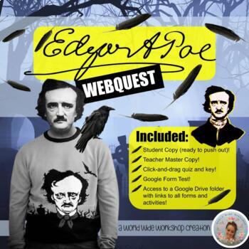 Preview of Edgar Allan Poe: Master of Mystery and the Macabre! Bitmoji Classroom WebQuest