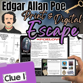 Preview of Edgar Allan Poe Print & Digital Escape
