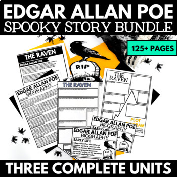 Preview of Edgar Allan Poe Short Story Unit - The Black Cat - Tell Tale Heart - The Raven
