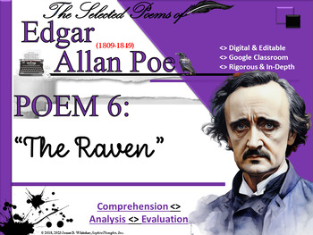Preview of Edgar Allan Poe The Raven Poem Analysis Resources