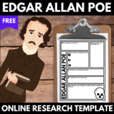 Edgar Allan Poe Unit | Online Research Template | Poe Ques