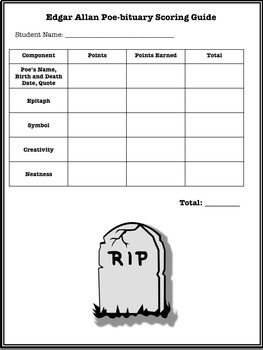 Edgar Allan Poe S Obituary Halloween Lesson Plan By Language Arts Excellence