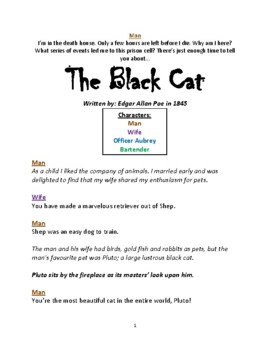 Preview of Edgar Allan Poe's The Black Cat: Scary Reader's Theatre Story