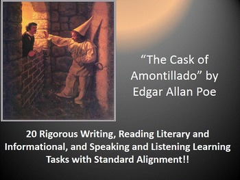 Preview of Edgar Allan Poe’s “The Cask of Amontillado” – 20 Common Core Learning Tasks!!