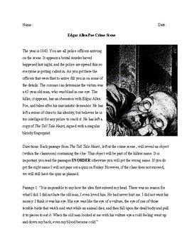 Preview of Edgar Allen Poe Crime Scene Workshop