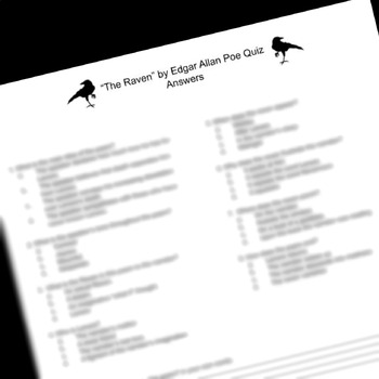 Preview of Edgar Allen Poe's "The Raven"  Quiz