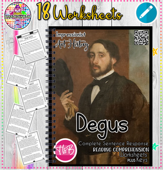 Preview of Edgar Degus | Impressionist | Art History Worksheets | Reading Comprehension