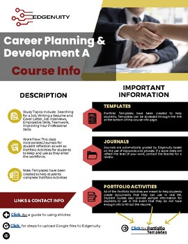 Preview of Edgenuity: Career Planning & Development A/B Course Information Sheet