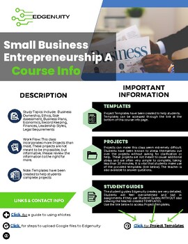 Preview of Edgenuity: Small Business Entrepreneurship Course Info Sheet