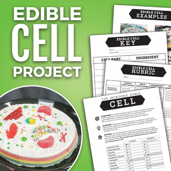 Edible Cell Model Project with Rubric, Label Key, and Example Photos  [Editable]