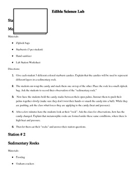 Edible Rock Cycle Activity Key by Becker's Teaching Materials