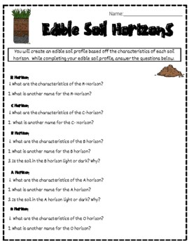 Preview of Edible Soil Horizons Lab Questions