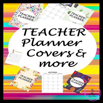 Preview of Teacher planner 2020-2021 planner covers , binder covers, and inserts EDITABLE
