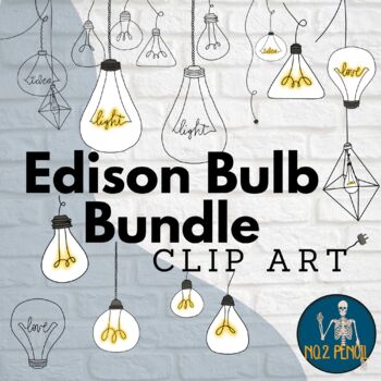Preview of Edison Light Bulb Color and Black Line Bundle