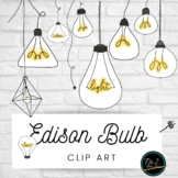 Edison Light Bulb with Colored Filament Clip Art
