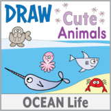 Directed Drawing - 15 Cute Animals - Ocean Life Theme