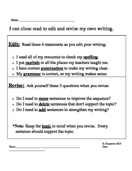Preview of Edit / Revise Sentences and Paragraphs - Student Workpages -CCSS