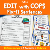 Edit Writing with 'COPS' Fix It Sentences in FALL