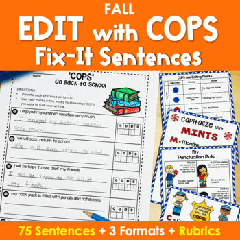 Preview of Edit Writing with 'COPS' Fix It Sentences in FALL