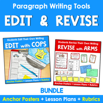 Preview of Revise and Edit Writing with ARMS & COPS - Anchor Posters - Lessons - Rubrics