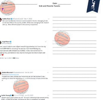 Preview of Edit and Revise Real Women's Basketball Tweets!