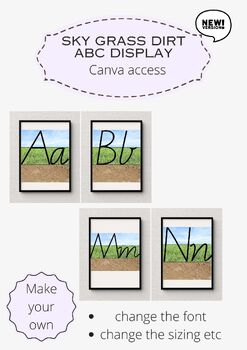 Preview of Edit yourself in Canva - Display alphabet in VIC, WA and NT Cursive