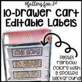 Editable 10-Drawer Cart Labels