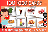 Editable 100 Food Cards Real Pictures