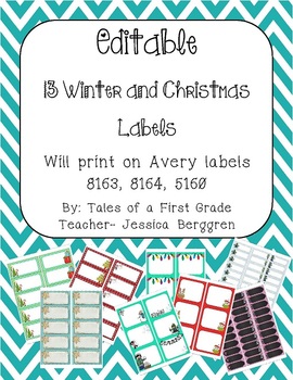 Preview of Editable 13 Winter and Christmas Labels