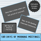 Editable 180 Days of Morning Meeting Questions Google Slides