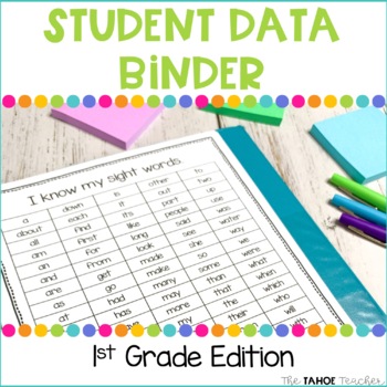 Preview of Editable 1st Grade Student Data Binder Notebook