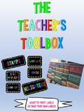 Editable 2 Black/Colorful Teacher Toolbox Labels